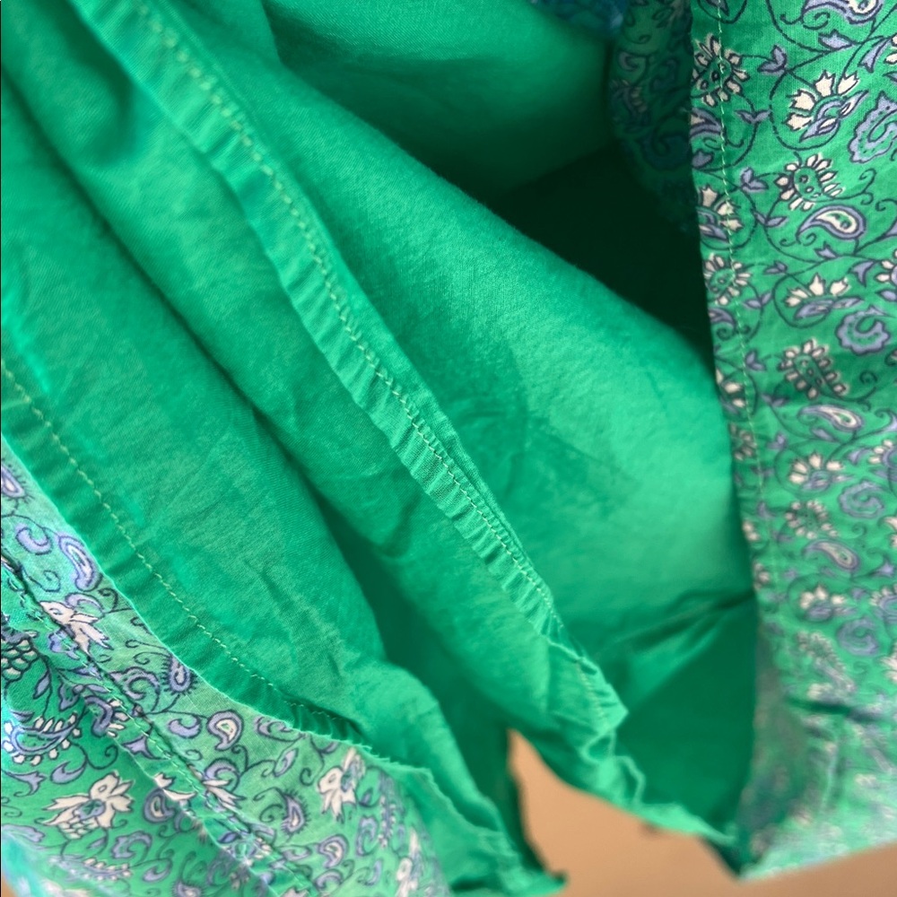 J. Crew Factory Green Floral Mini Shirt Dress - Picture 7 of 11